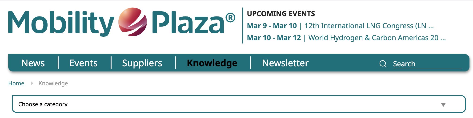 MobilityPlaza Knowledge page header